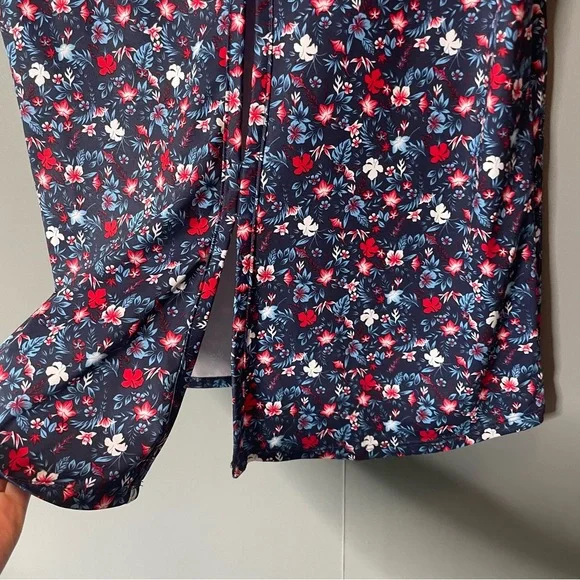 Columbia keyhole back Floral Sleeveless Tank Top - Blue and Red size small - Picture 7 of 12